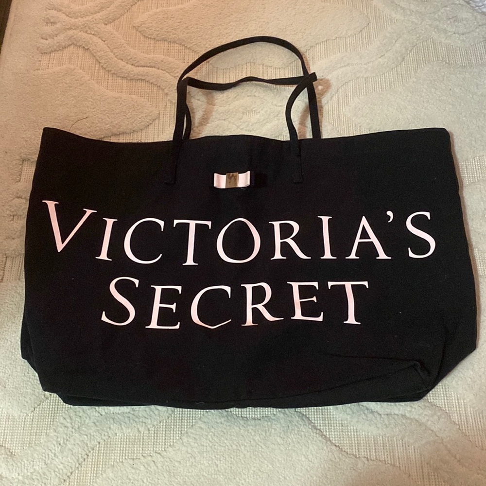 Black Victoria’s Secret canvas tote bag